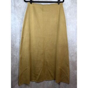 NWOT VTG DIALOGUE Tan Merino Wool Blend Knit Maxi Skirt Womens Large